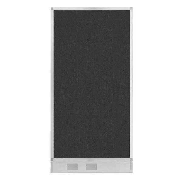 Hush Panel Configurable Cubicle Partition 3' x 6' Black Fabric w/ Cable Channel